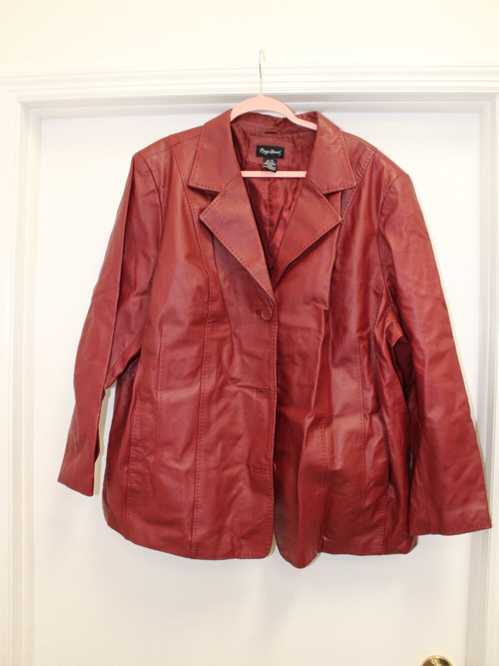vintage Maggie Barnes red leather jacket Size 3X